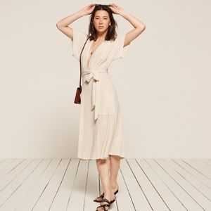 Reformation Ansel Cream Rib dress size Medium